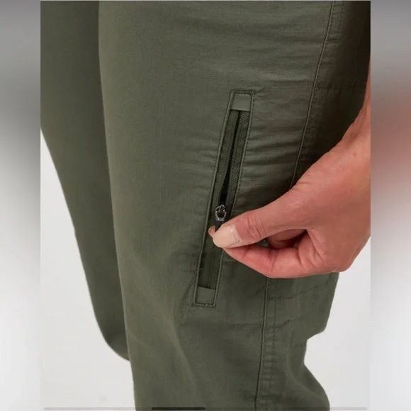 Vuori Cargo Pants Women Sz M Ripstop Army Green Mid Rise Slim Fit Gorp Core - Picture 3 of 15